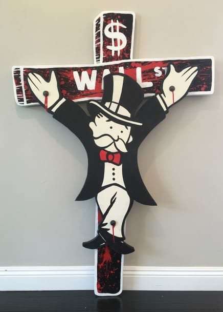 WALL STREET CRUCIFIX by ALEC MONOPOLY