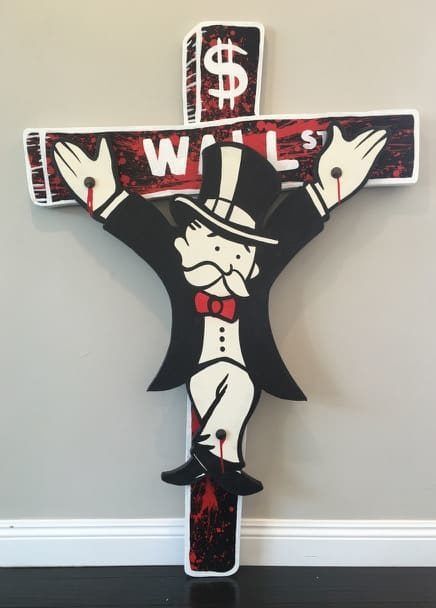 WALL STREET CRUCIFIX by ALEC MONOPOLY
