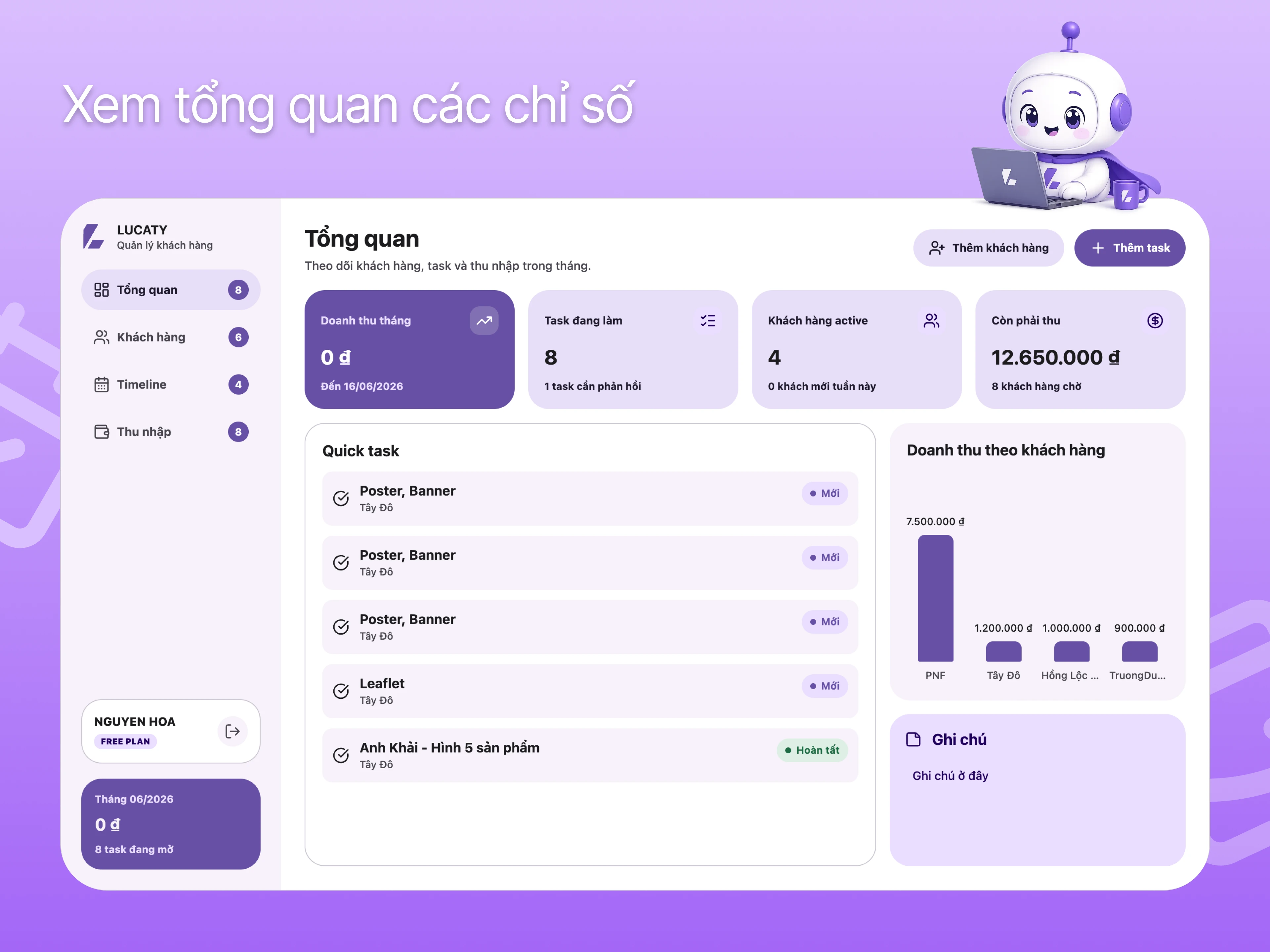 LUCATY — Freelancer Workflow & Client Management App detail