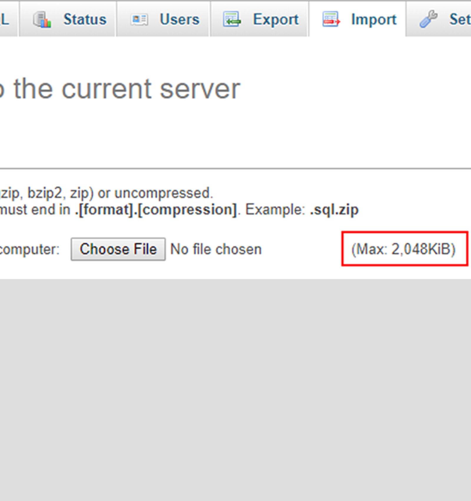 Large SQL imports in phpMyAdmin (LINUX server)