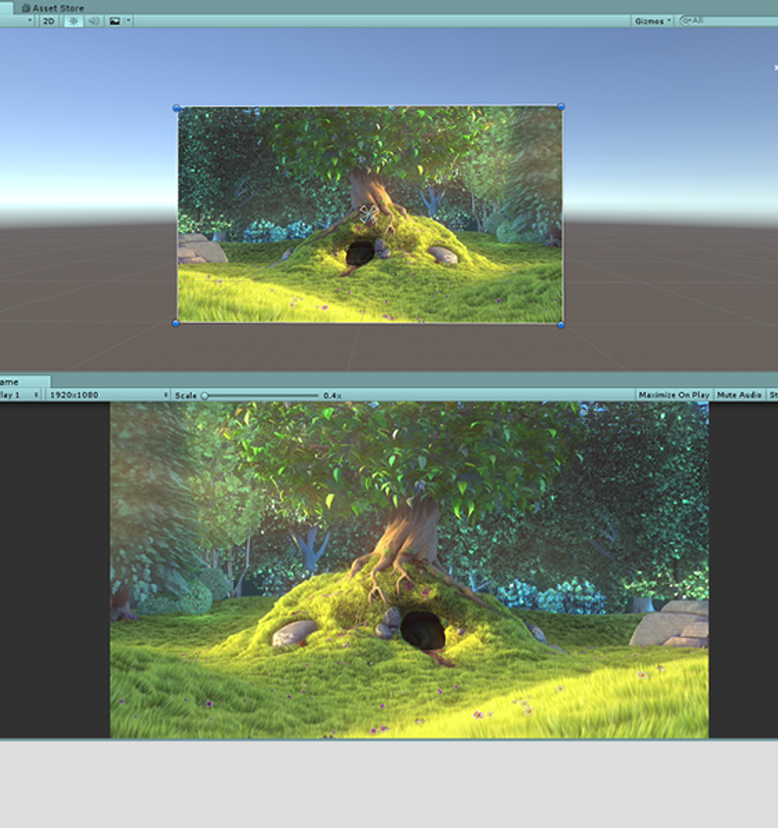 Unityでのアプリ内のムービー表示方法と、常に正しい解像度と比率を維持するように設定する方法。