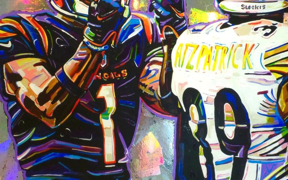 Bengals artwork featuring Ja’Marr Chase against Pittsburgh