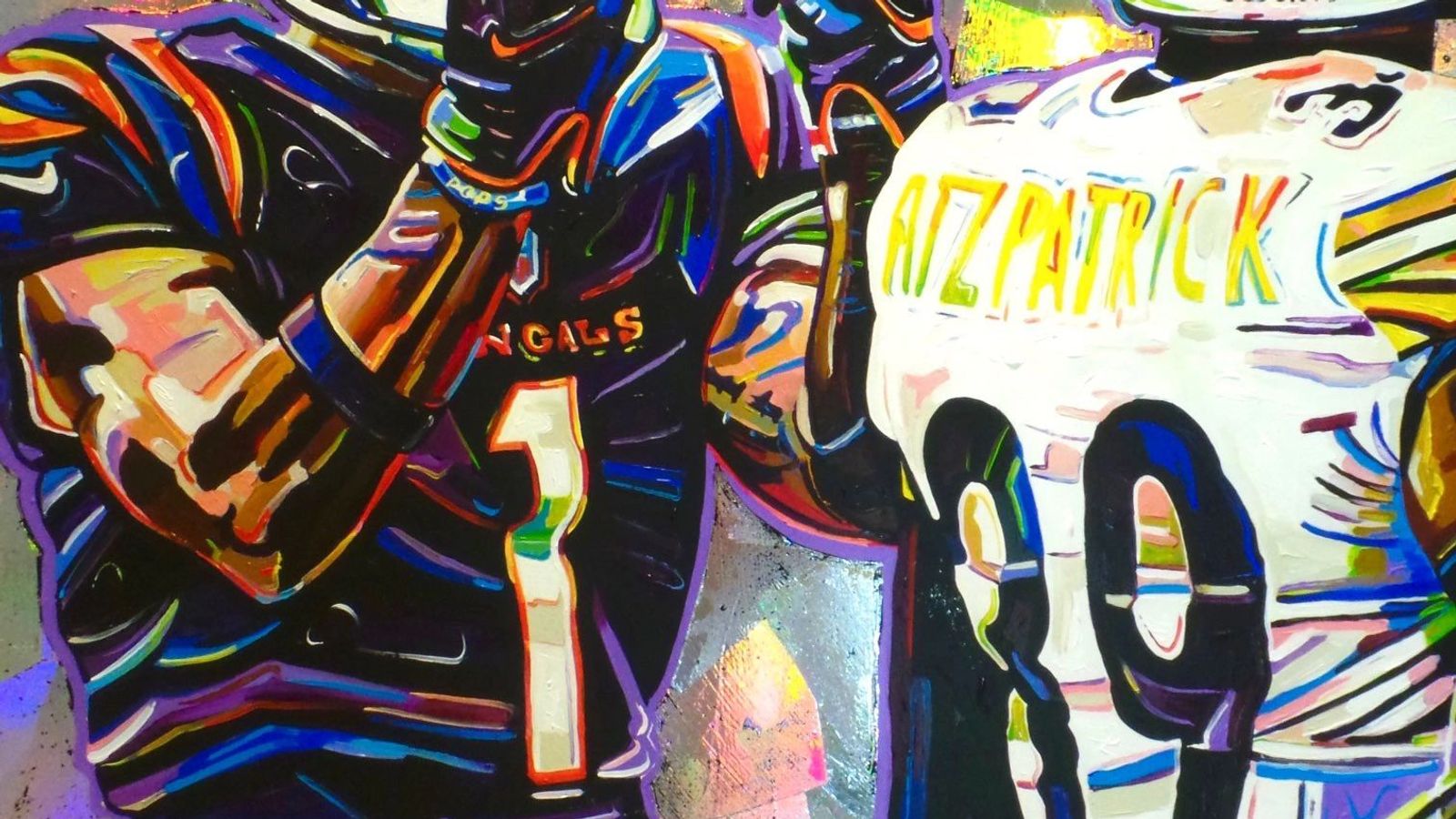Colorful artwork of Bengals receiver Ja’Marr Chase against Pittsburgh