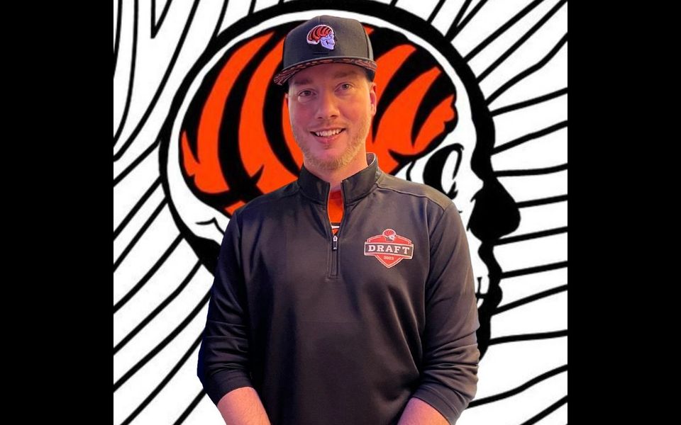 Joe Goodberry in front of the Bengals On The Brain logo
