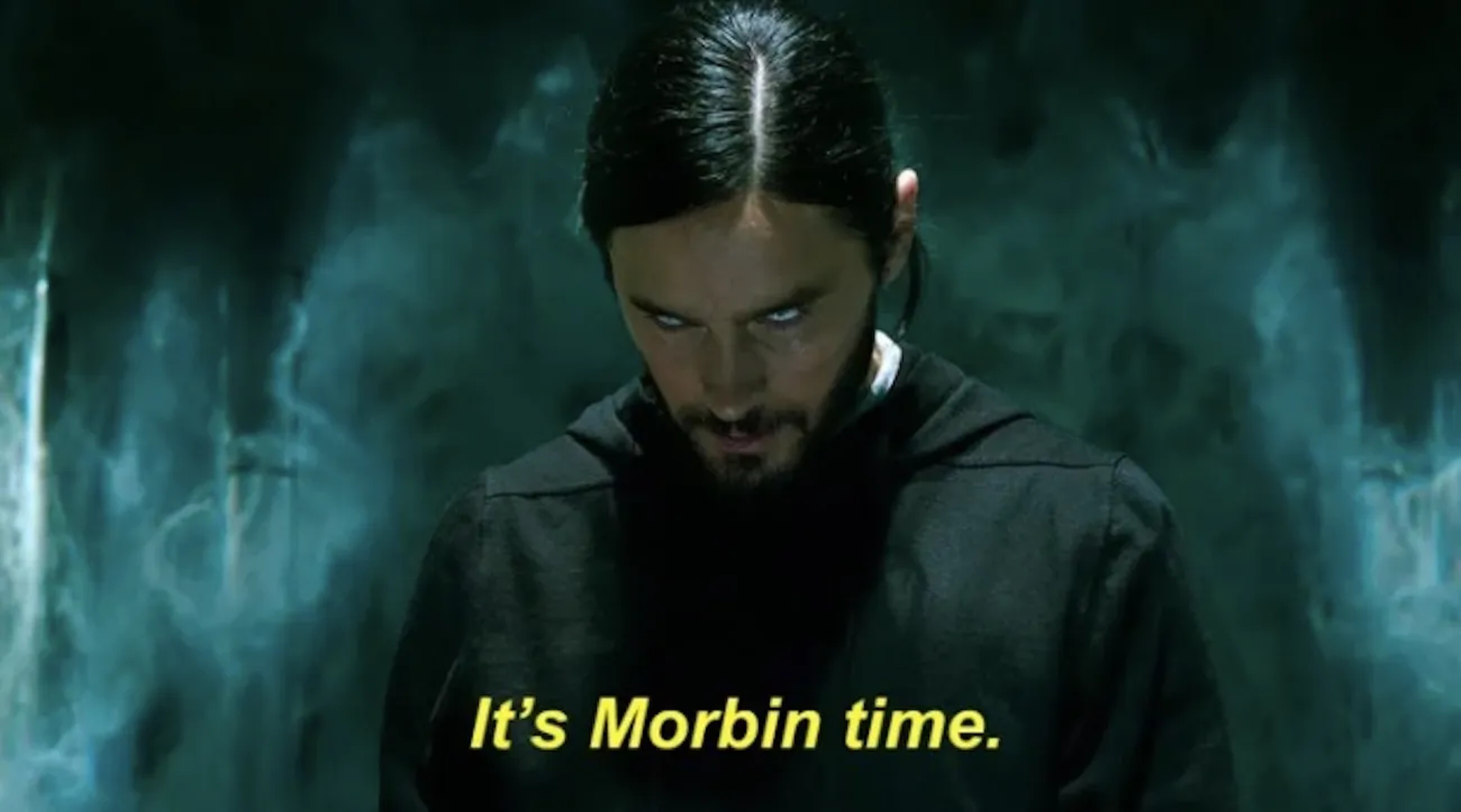 Morbious saying his infamous quote "It's Morbin time."
