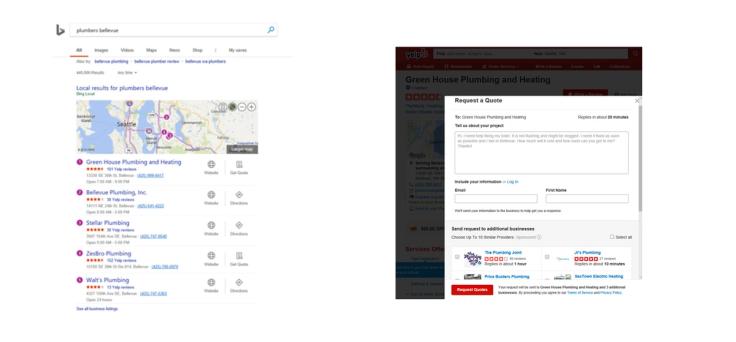 Alternatives - Bing adds a "10 providers similar to the one you are viewing" feature.