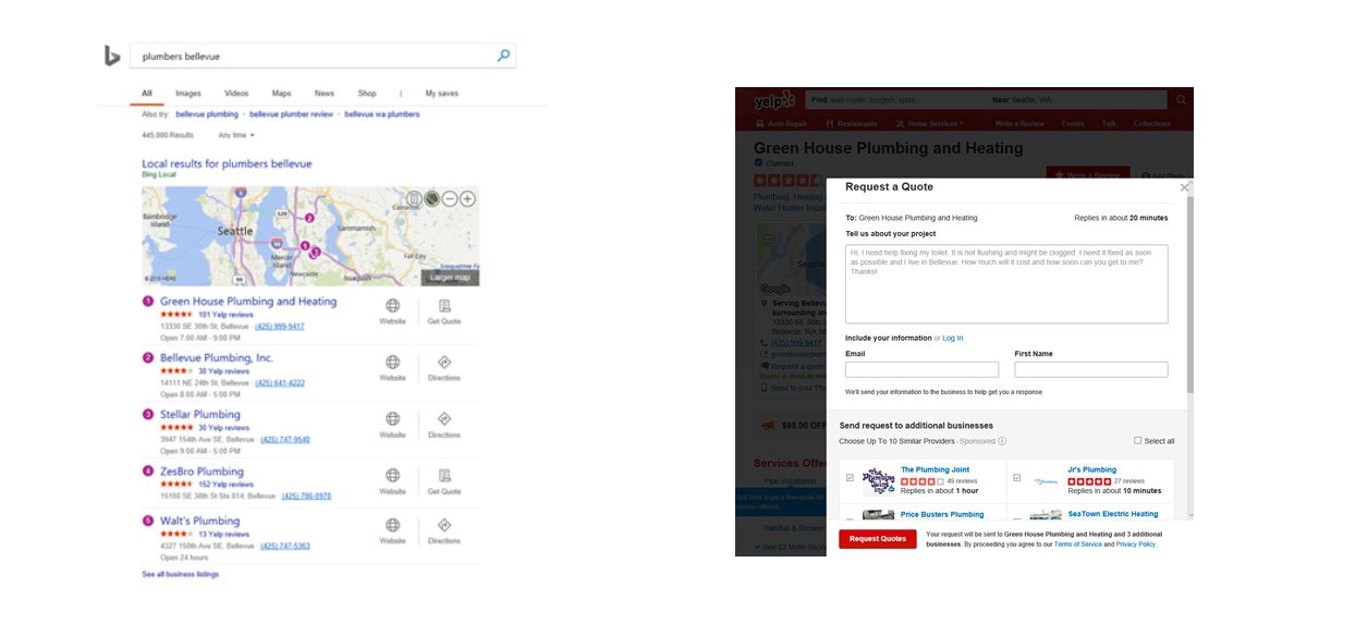 Alternatives - Bing adds a "10 providers similar to the one you are viewing" feature.