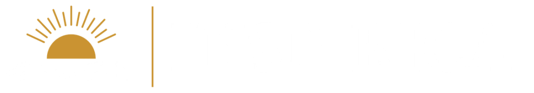 Inspirica logo with sun rising over a text book