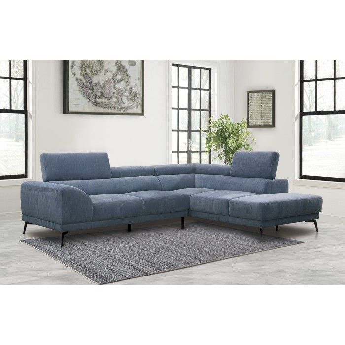 2-Piece Sectional with Adjustable Headrests and Right Chaise