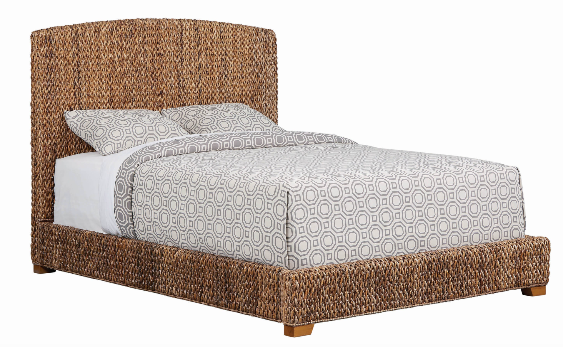 Laughton Hand-Woven Banana Leaf Bed Amber