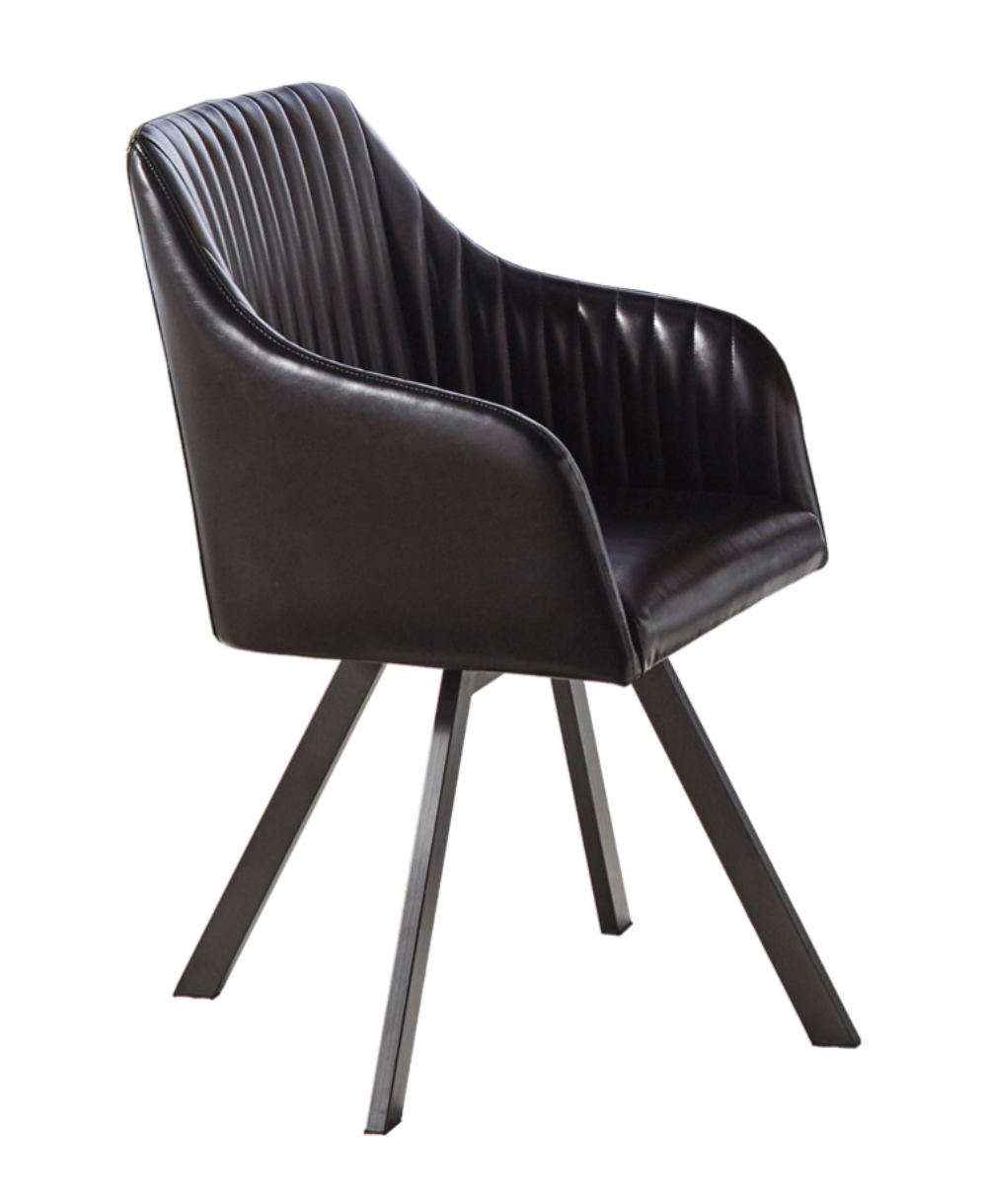 Arika Tufted Sloped Arm Swivel Dining Chair