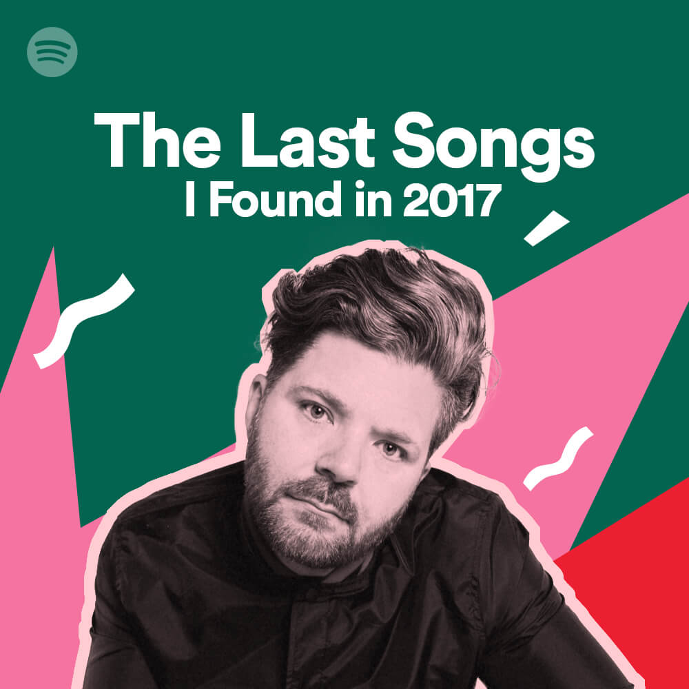 A playlist cover reading "The Last Songs I Found in 2017" with an image of Bryan Simpson.