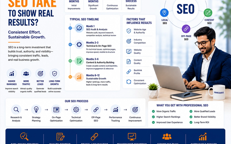 SEO Services India | How Long Does SEO Take to Show Results? | PrimeSource