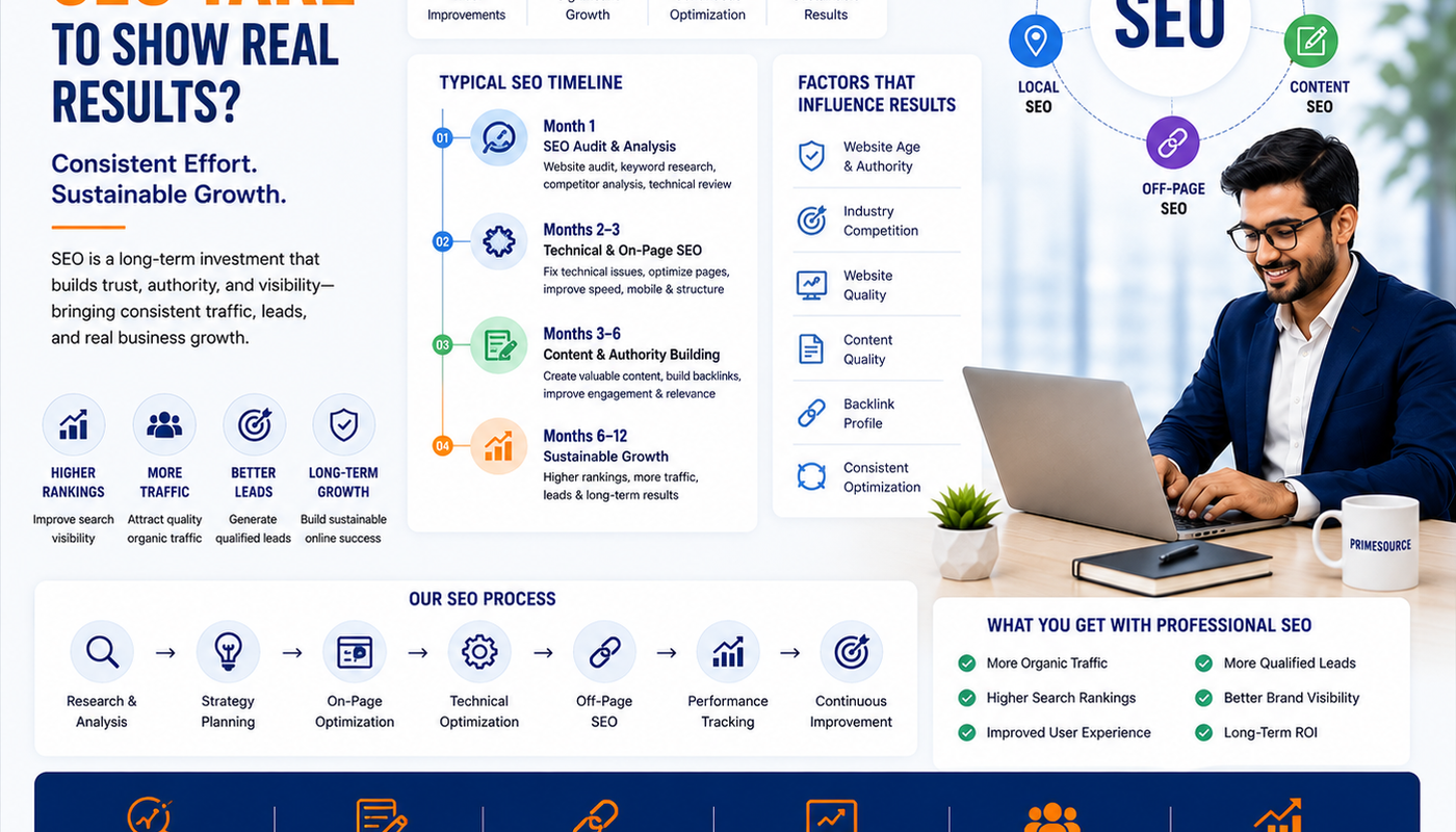 SEO Services India | How Long Does SEO Take to Show Results? | PrimeSource
