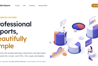 Golden Reports landing page - Professional reports, beautifully simple