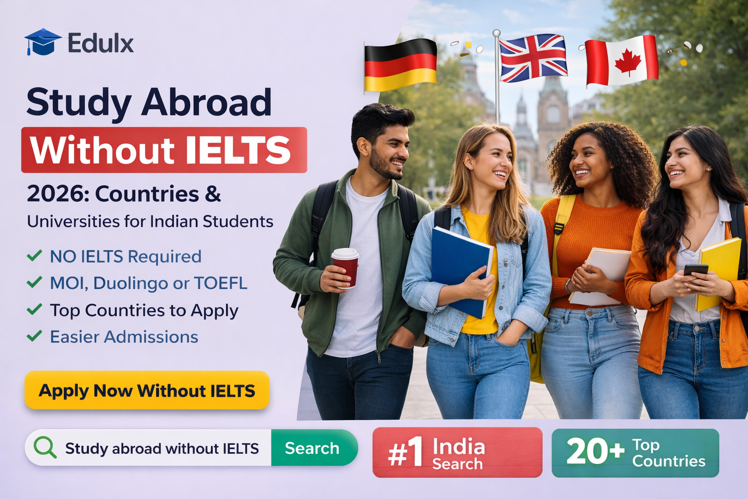 Study Abroad Without IELTS 2026: Countries, Universities & Alternatives for Indian Students