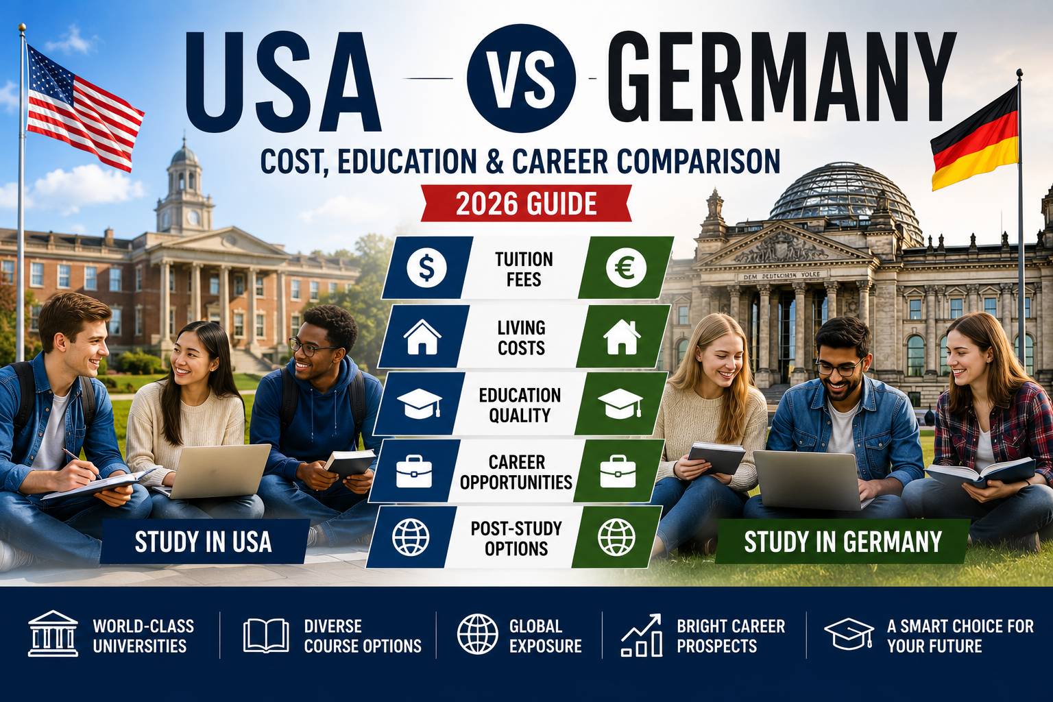 USA vs Germany: Cost, Education & Career Comparison (2026 Guide)