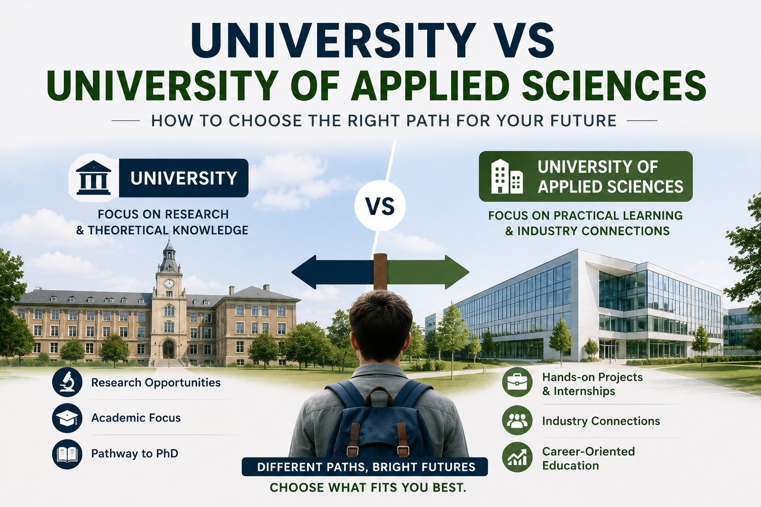 How to Choose Between a University and a University of Applied Sciences Abroad