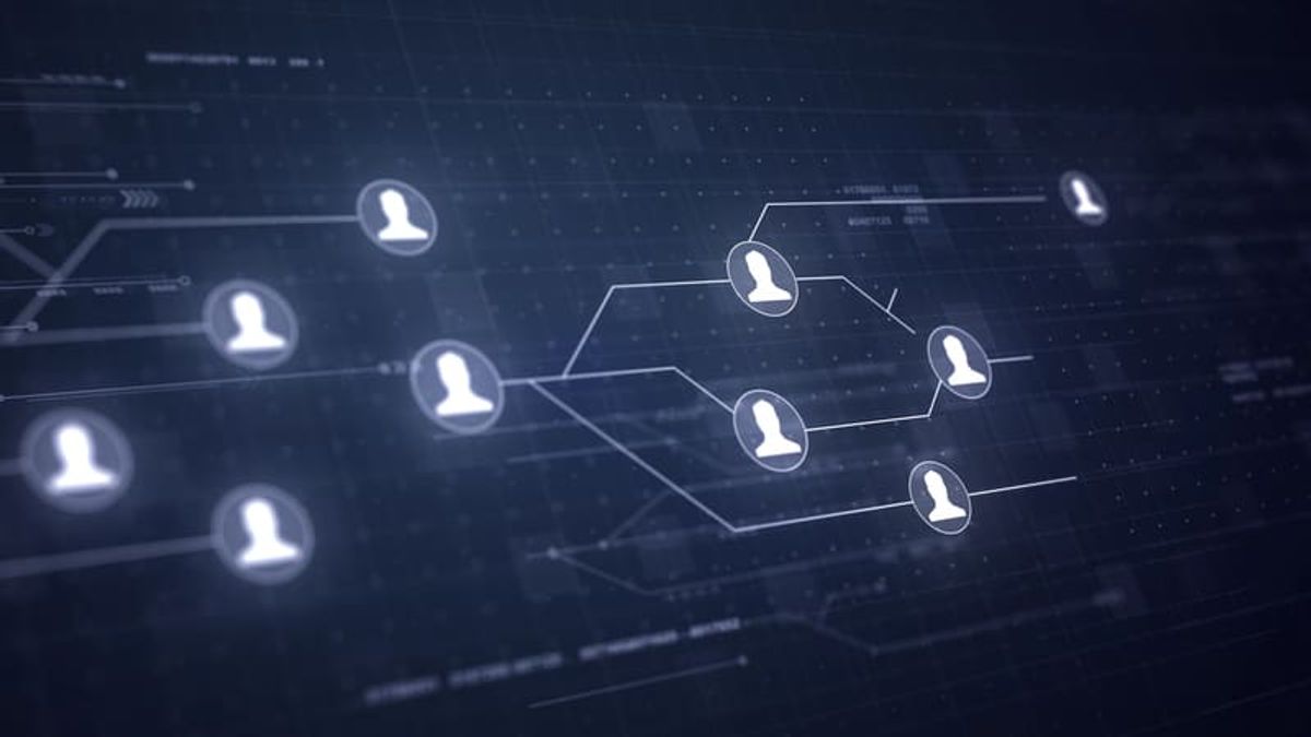 Concepto de conexión digital representando relaciones con clientes, gestión de leads y comunicación empresarial B2B Hiweb