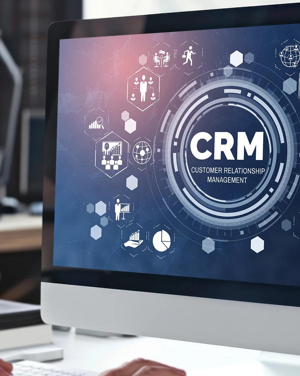 CRM interface on a computer displaying customer management, automation, and data analysis tools to improve business relationships Hiweb.