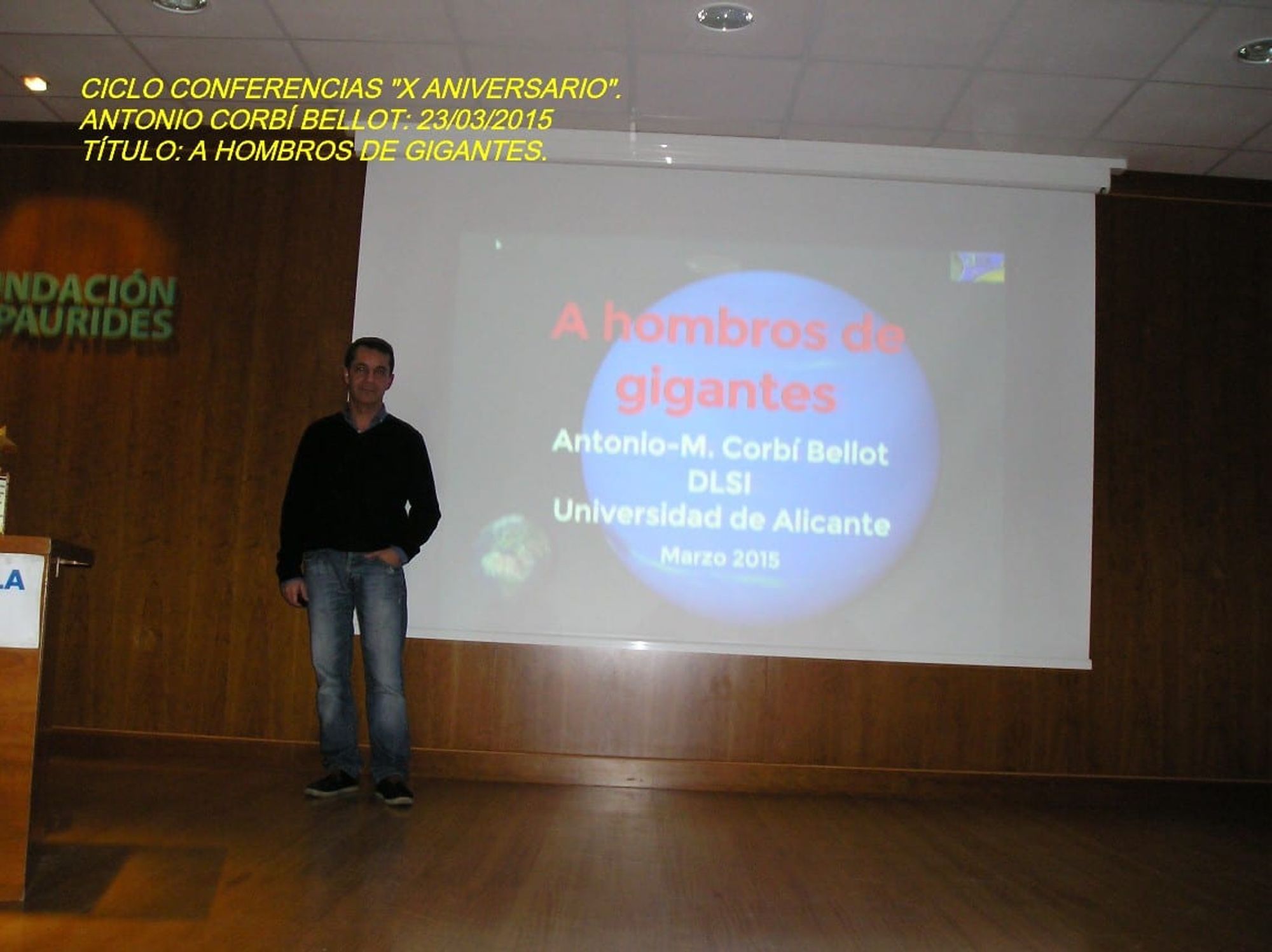 Fotografía de la actividad: Conferencia de Antonio Corbí: 23/03/2015