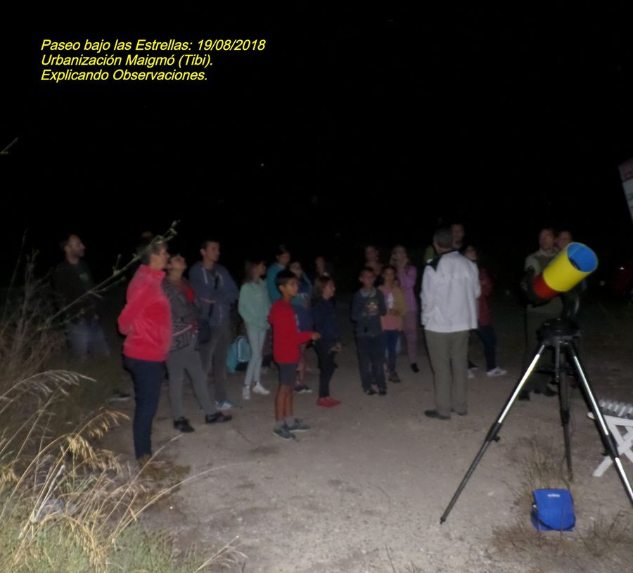 Fotografía de la actividad: Paseo bajo las estrellas 2018. Urbanización MAIGMÓ - TIBI. (2)