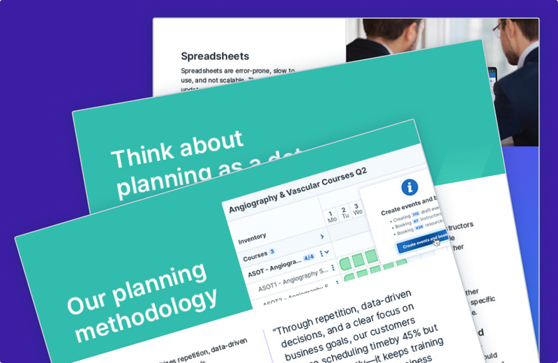 Image showing interior pages of a book that describe how to grow training through improving planning methodology.