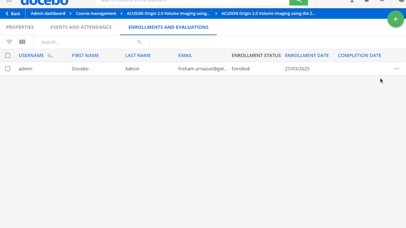 GIF show how to complete course creation in the Administrate and Docebo integration.