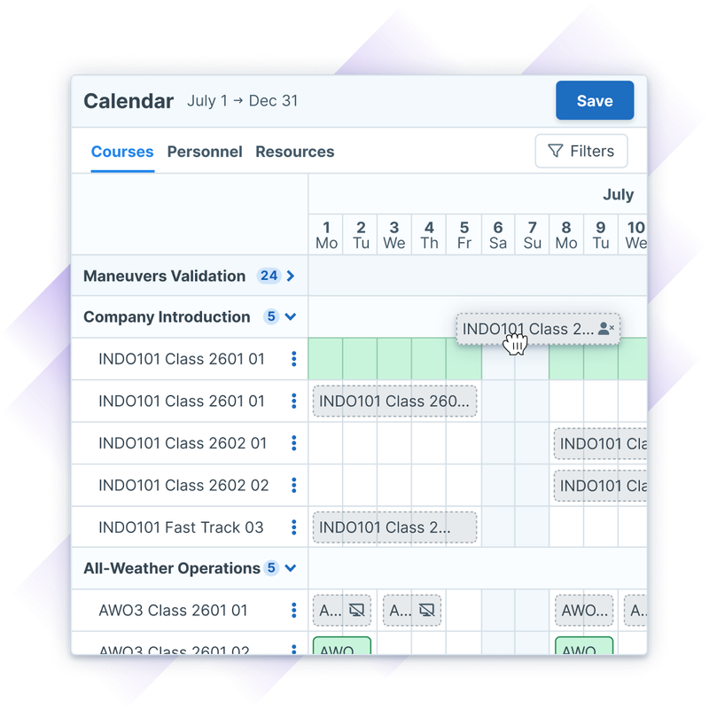 User demonstrating the drag-and-drop features in Administrate.