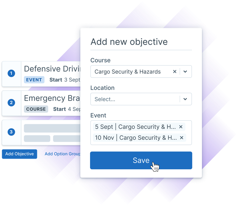 Adding an objective to a path for Safe Driver Revalidation.