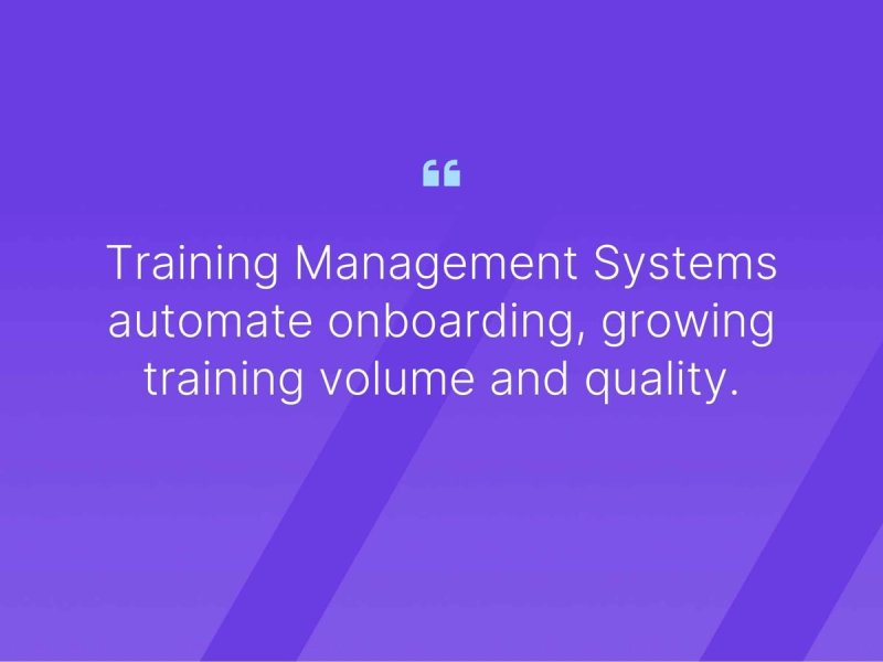 Faster Onboarding guide book quote: "Training management systems automate onboarding, growing training volume and quality."