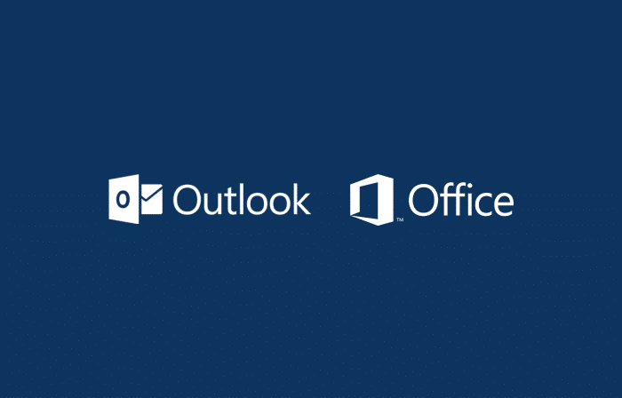 Microsoft Outlook and Office logos.