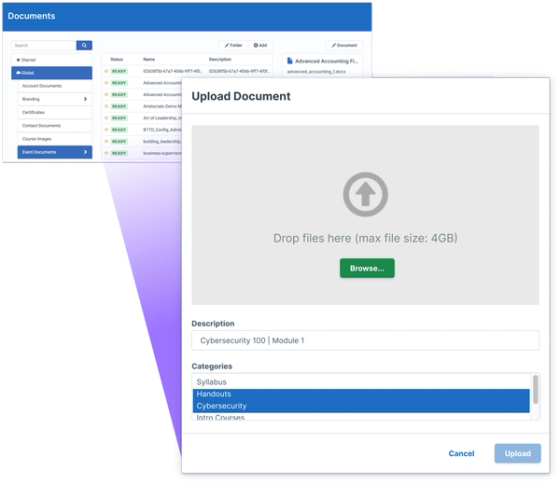 Uploading documents to DMS