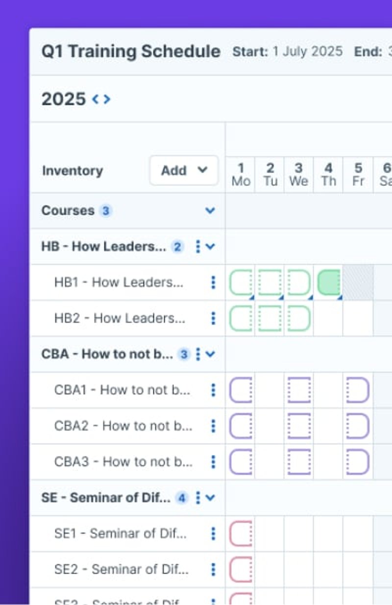 Automated scheduling: Months of planning and scheduling reduced to just a few clicks.