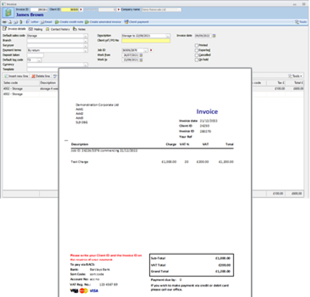 Invoice at the click of a button