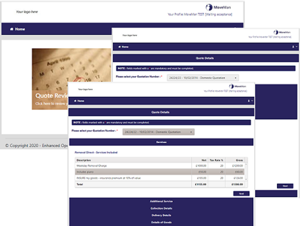 Online quote acceptance