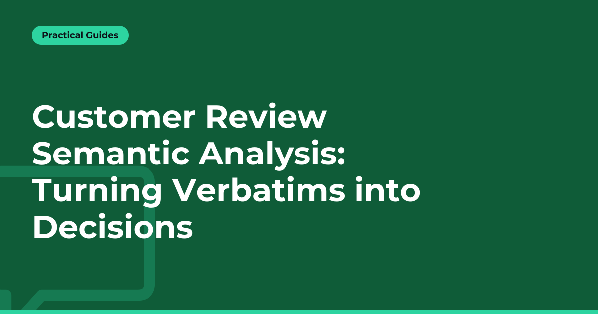 Customer Review Semantic Analysis: Turning Verbatims into Decisions