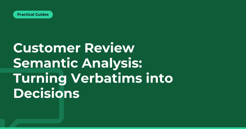 Customer Review Semantic Analysis: Turning Verbatims into Decisions