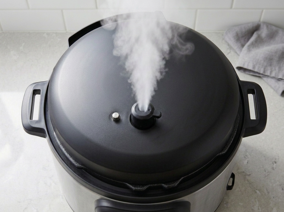 Steam jetting from the Instant Pot pressure valve after it is turned to venting