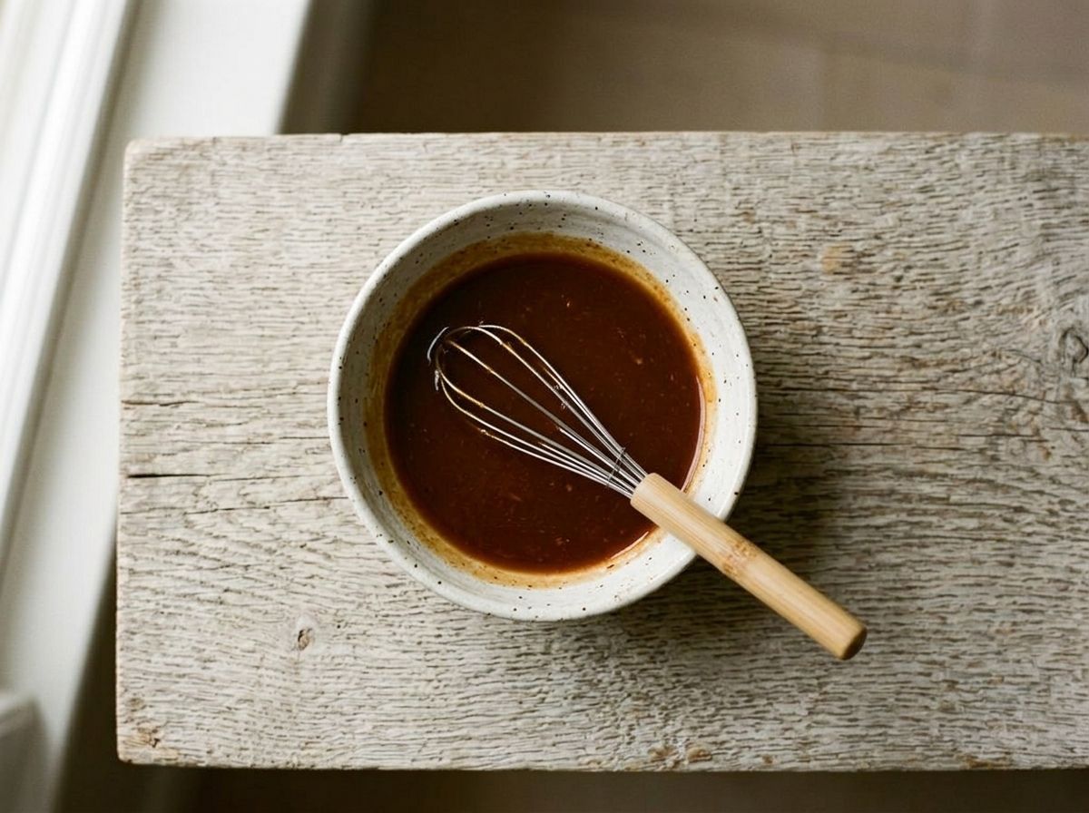 Tamarind, palm sugar and soy whisked together into a glossy dark sauce