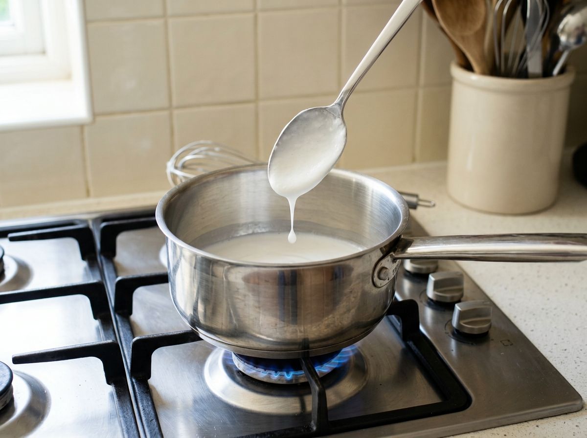 The salted coconut topping thickened just enough to coat the back of a spoon