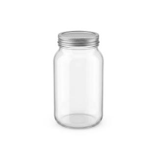 Wide-mouth 2-quart glass jar with a metal screw lid