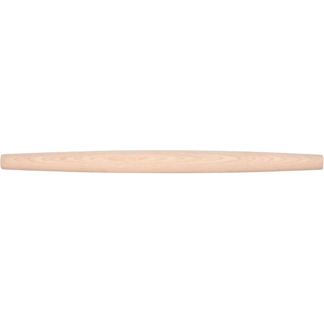 Handle-free maple rolling pin tapered towards both ends