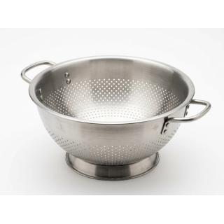 Stainless steel colander with two loop handles