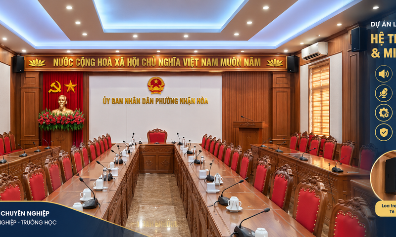 LẮP ĐẶT HỆ THỐNG ÂM THANH - MÀN HÌNH LED TẠI UBND PHƯỜNG NHÂN HÒA