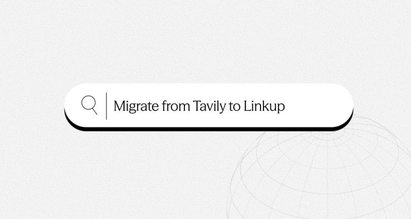 Search bar with text: Migrate from Tavily to Linkup.
