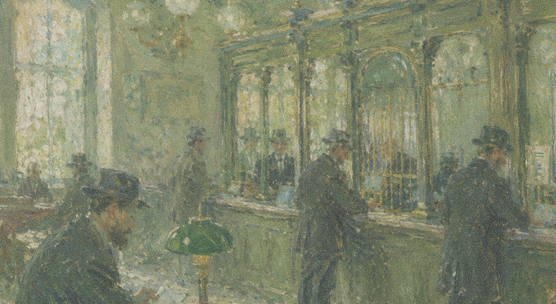 men inside a green-toned bank paying attention to the real cost of RAG