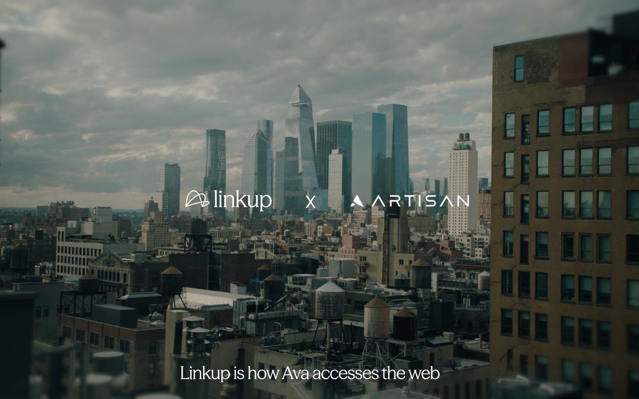 Artisan X Linkup web search for sales enrichment