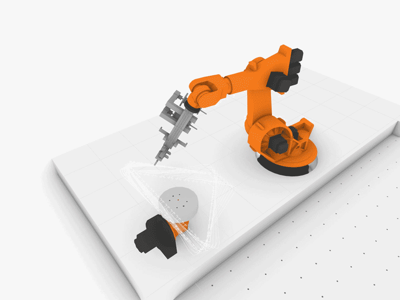 Motion path generated by robot arm