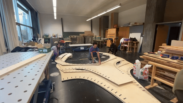 Transformation of a single module from a flat state through curved-folding